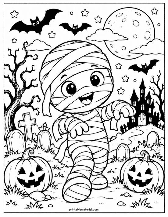06.Cute Mummy in a Haunted Graveyard