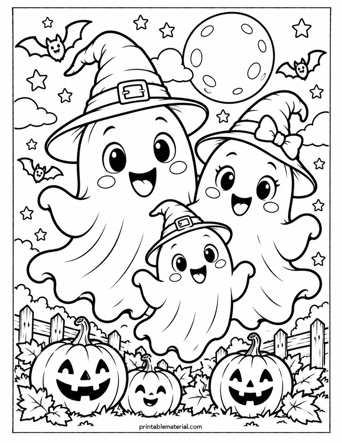 50+ Ghost Coloring Pages Printable Free