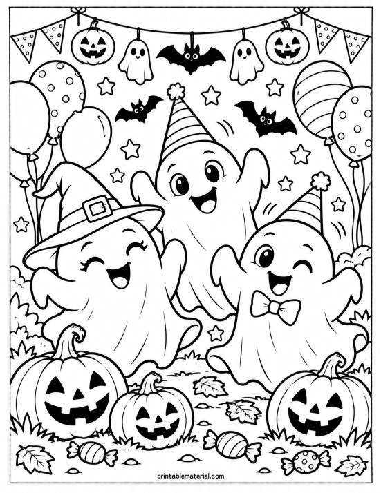 20.Cheerful Ghost Halloween Party