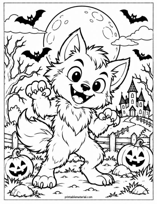 25.Happy Werewolf Under the Full Moon