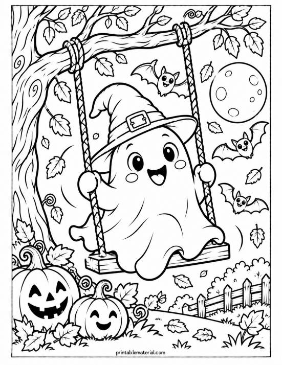 27.Ghostly Swing Beneath the Moonlit Tree