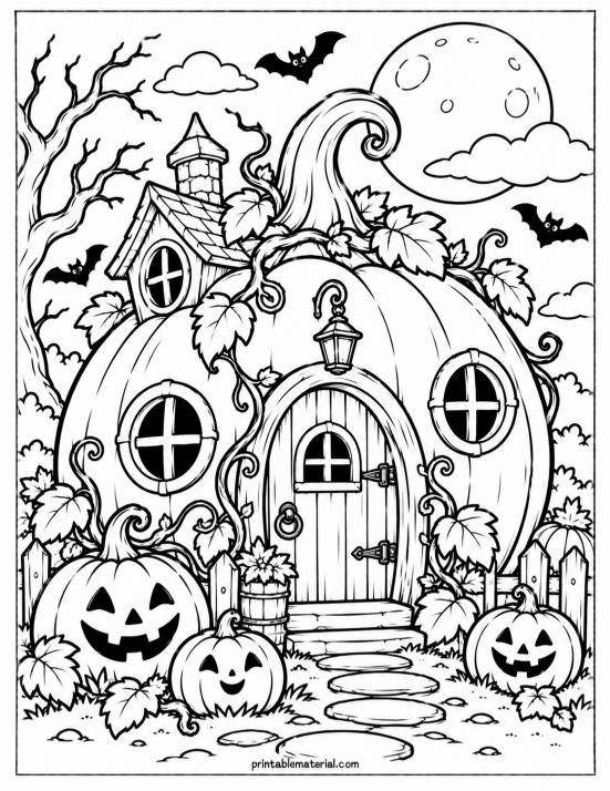 28.Whimsical Halloween Pumpkin House
