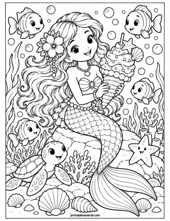 29.Mermaid’s Whimsical Sea Dessert Adventure