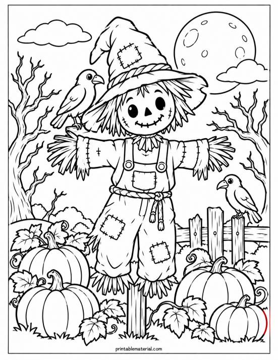 31.Whimsical Halloween Scarecrow Patch