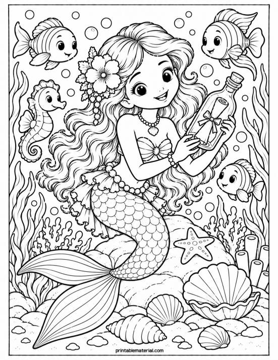 33.Mermaid’s Message in a Bottle