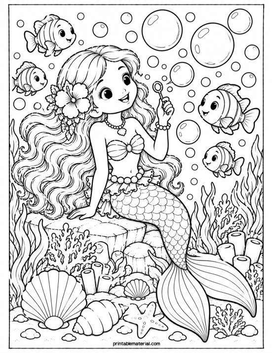 39.Mermaid’s Underwater Bubble Adventure