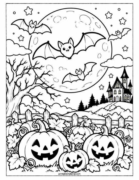 Spooky Pumpkin Patch Moonlight