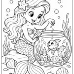 41.Mermaid Feeding a Happy Fish