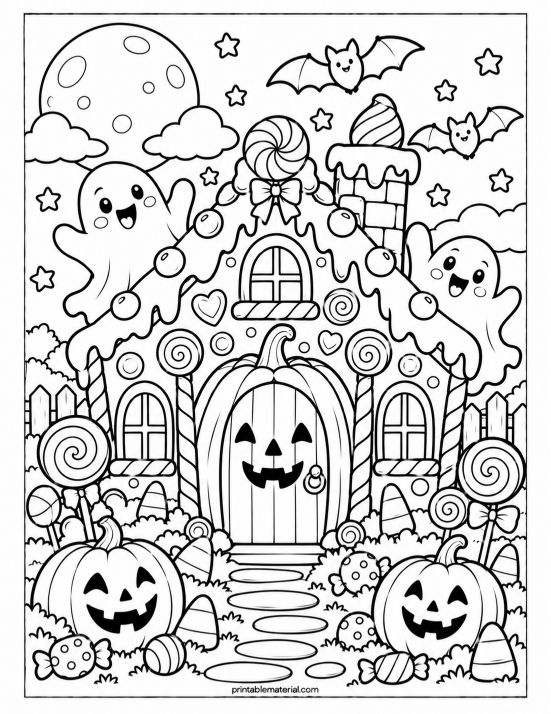 Whimsical Halloween Candy House