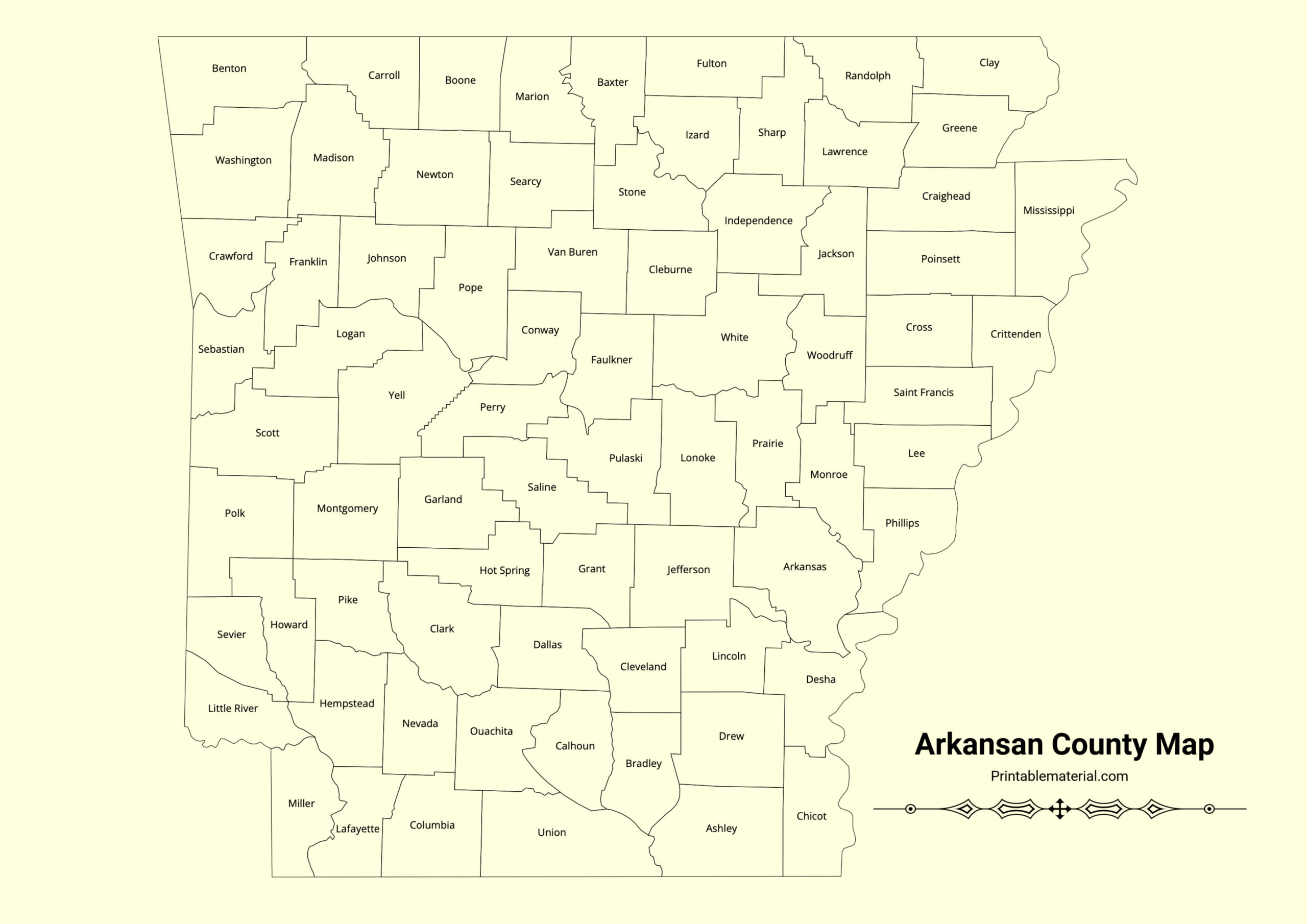 Arkansan County Map