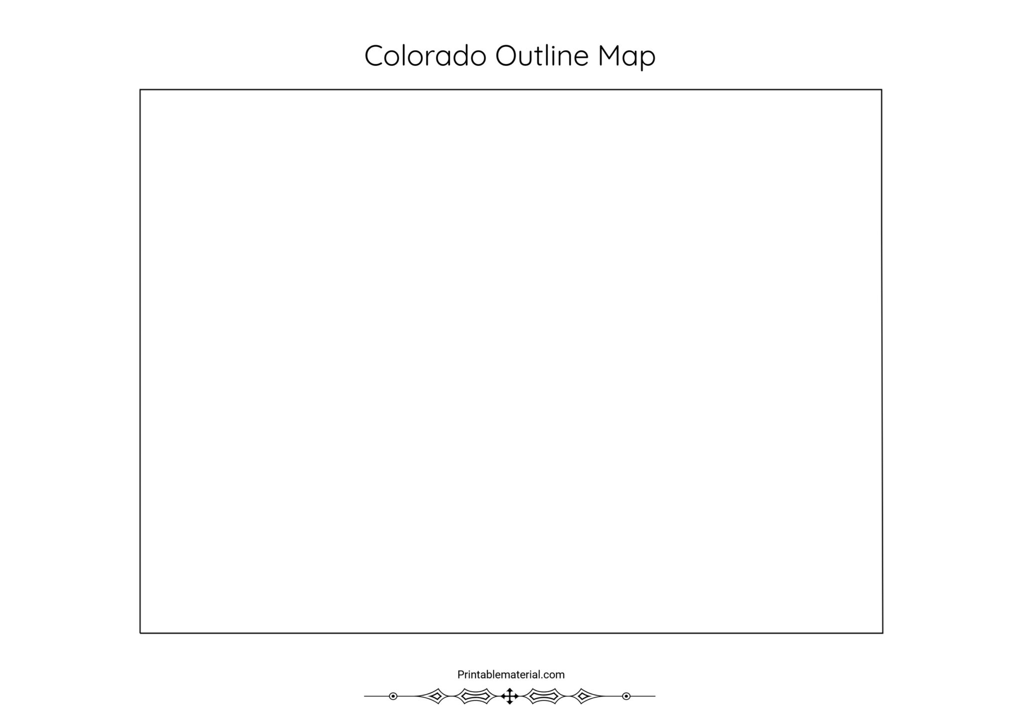 Colorado County Map Blank Map Outline Map Printable PDF Colorado Outline Map 2048x1448 