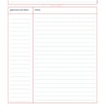 Cornell Notes Taking Template Floral