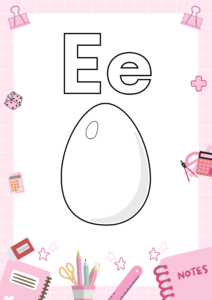 Letter E Coloring and Tracing Sheets - Printable Material