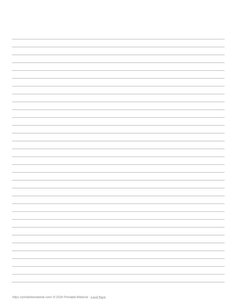 Lined Paper Templates - Printable Material
