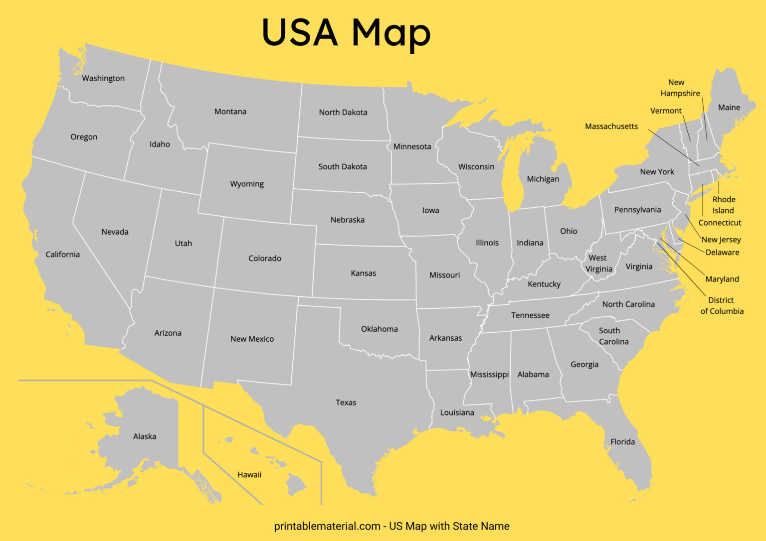 Blank US Maps With States 50 Printable PDF USA Map Printable PDF 1536x1086 