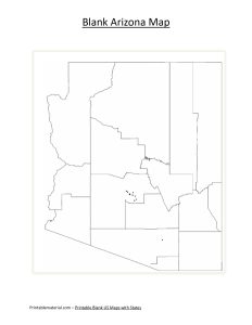 Blank US Maps With States 50 Printable PDF Blank Arizona Map 1 232x300