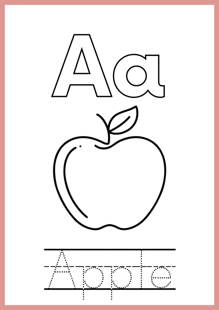 Letter A Coloring and Tracing Sheets Printable PDF
